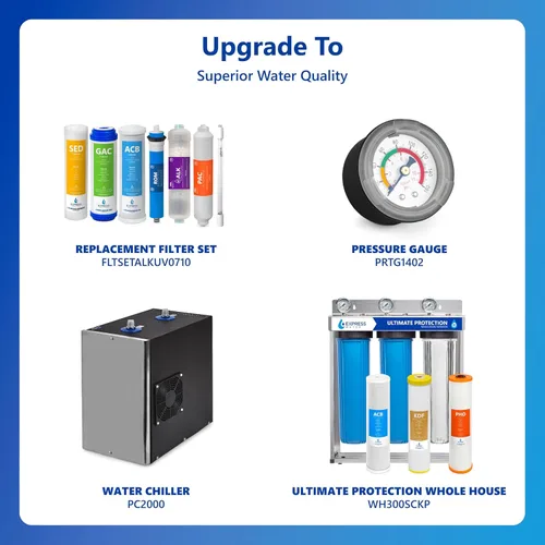 Vista 10 de Express Water Sistema de filtración de agua de ósmosis inversa de 11 etapas con filtro alcalino y UV, grifo de níquel cepillado - Filtro de agua