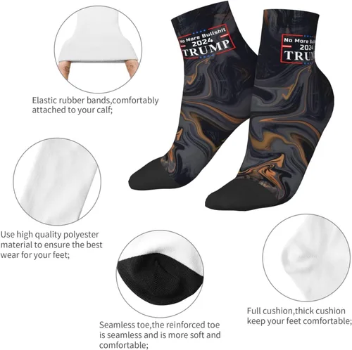 Vista 5 de Trump 2024 No More Bullshit Ankle Socks Winter Low Cut Sports Warm Breathable Comfort Casual Socks For Mens And Womens 8