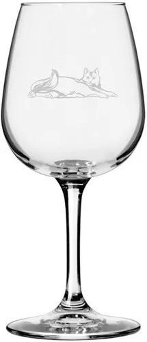 Vista 61 de Copa de vino de 12.75 onzas con temática de gato abisinio grabada para todo uso