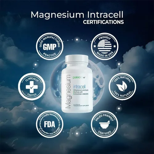 Vista 8 de INTRACELL de Magnesio Premium - 500 mg - 120 Cápsulas (Paquete de 2)