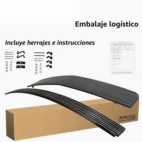 Vista 5 de Combo de insertos de rejilla cromada Billet para Ford Mustang V6 Premium 2005-2009 parrilla delantera 2 piezas de aluminio horizontal