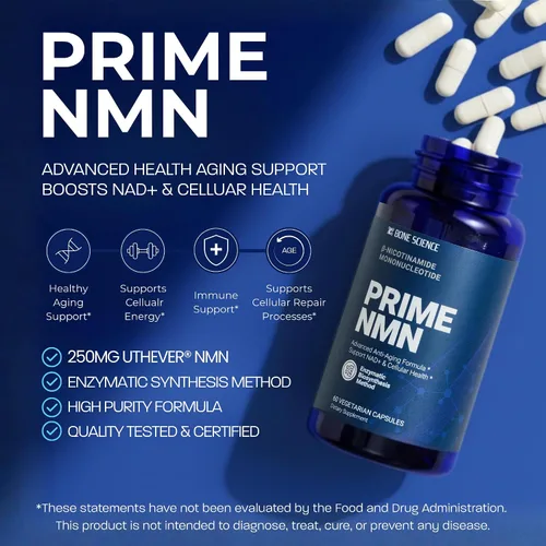Vista 5 de BONE SCIENCE Uthever NMN & Pterostilbene Complejo 6 en 1 con resveratrol, glutatión y bioperina, precursor estabilizado de NAD+ de alta pureza