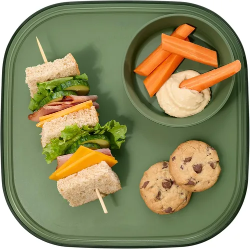 Vista 9 de madesmart dipware - Bandeja de 3 tazones, apilables y extraíbles para embutidos, guacomole, aperitivos, verduras, apto para lavavajillas y Azul