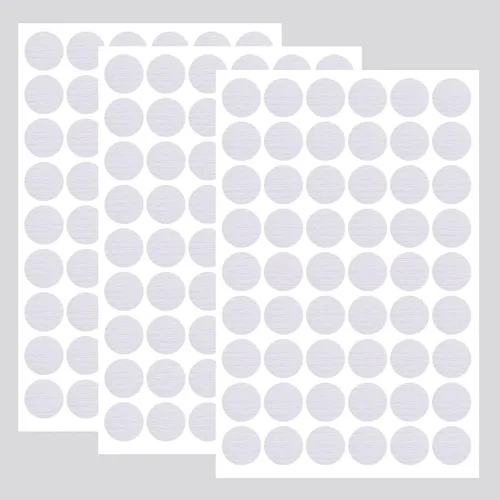Vista 16 de 162 calcomanías autoadhesivas de PVC para agujeros de tornillo, 3 hojas de plástico, cubierta texturizada a prueba de polvo e impermeable, 0.827 in
