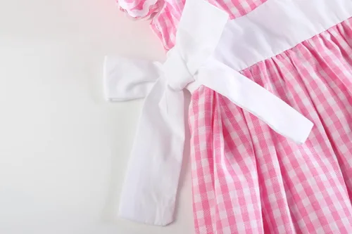 Vista 4 de Lil cactus Baby Girls Ruffle Dress with Bows