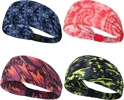 Vista 9 de Obacle Diademas para hombres y mujeres, bandas para el sudor, antideslizantes, transpirables, duraderas, para deportes al aire libre, entrenamiento