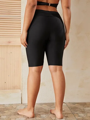 Vista 2 de Floerns Traje de baño para mujer talla grande cintura alta pantalones cortos