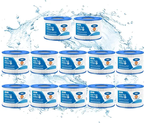 Vista 8 de Paquete de 12 filtros tipo VI. Cartucho de repuesto para filtro de bañera de hidromasaje y spa. Compatible con Coleman SaluSpa 90353E, 58323E