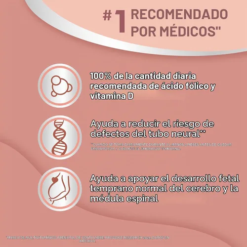 Vista 7 de Materna Nestle Suplemento de vitaminas y minerales prenatales posparto 100 tabletas