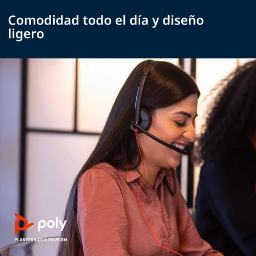Vista 5 de Plantronics Blackwire C3220 - Auriculares estéreo con conexión USB-C, cancelación de ruido, protector de sonido y brazo flexible para micrófono