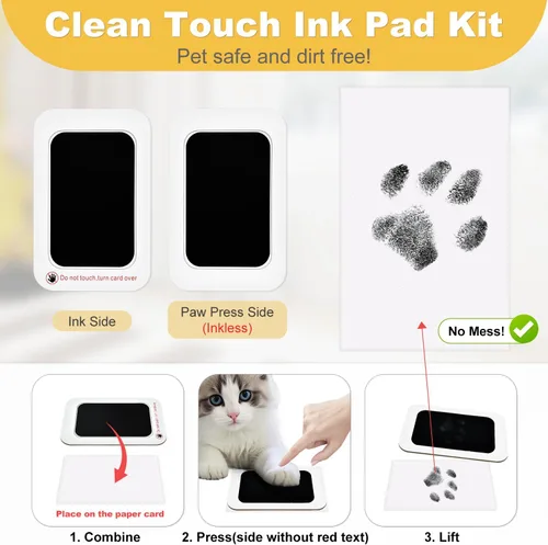 Vista 2 de Kit de impresión de patas para perros, kit de impresión de huellas de perro, kit de impresión de huellas de mascotas, kit de impresión de nariz
