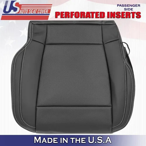 Vista 2 de U.S.AutoSeatCover 2017 para Ford F150 Lariat Driver & Passenger Bottom Perf Fundas de asiento de cuero BLK