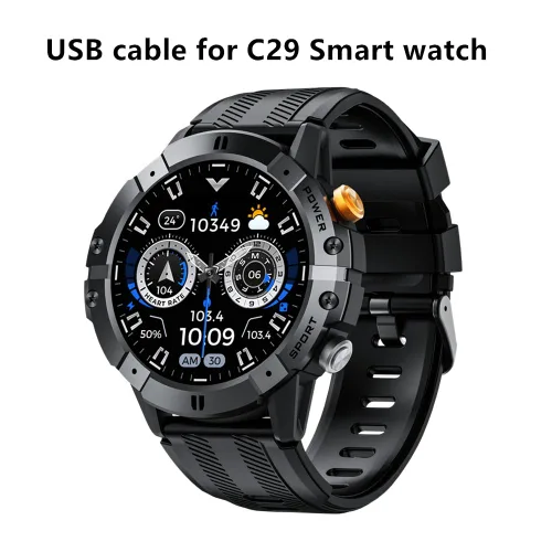 Vista 2 de Cable USB para reloj inteligente DEKELIFE C29, cargador de repuesto magnético compatible con relojes inteligentes C29 C20 C21pro