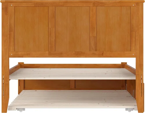 Vista 14 de AFI Madison Cama de Plataforma de Madera Maciza Matrimonial con Piecero y Cama Nido Matrimonial en Toffee Claro