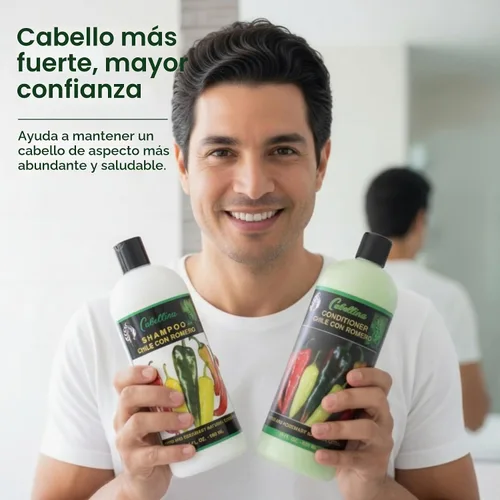 Vista 7 de Champú y acondicionador de romero Chile, 32 onzas líquidas