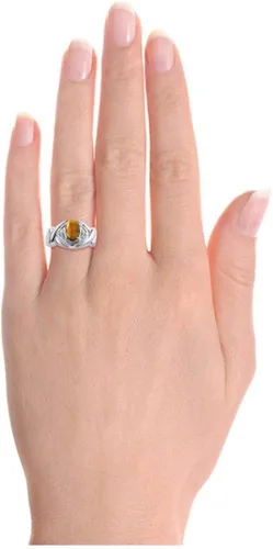 Vista 2 de RYLOS Anillos para mujer anillo de plata de ley XOXO Hugs Kisses de 0276 x 0197in piedras preciosas y diamantes auténticos joyería de piedra natal
