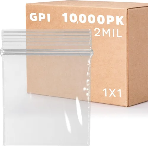 Vista 23 de GPI - Paquete de 100 bolsas de plástico transparente con cremallera de 1 x 1 pulgada de grosor, bolsas de plástico transparente con cierre