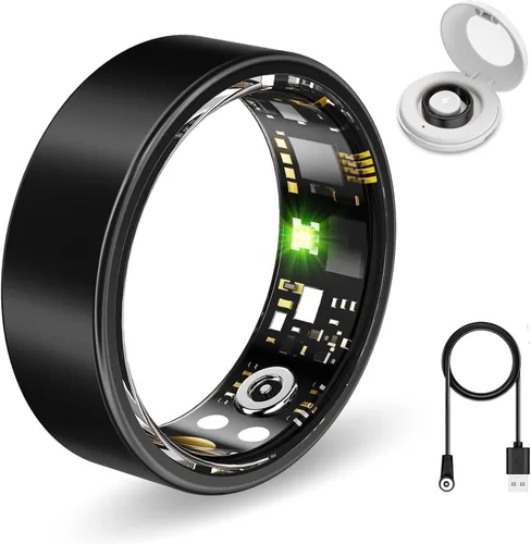 Vista 10 de Anillos de salud inteligentes para mujeres y hombres, rastreador de actividad con frecuencia cardíaca, oxígeno en sangre, HRV, monitor de sueño
