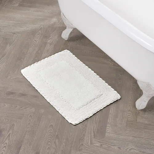 Vista 10 de Laura Ashley Ruffle tapete para baño de algodón de 17 x 24 pulgadas