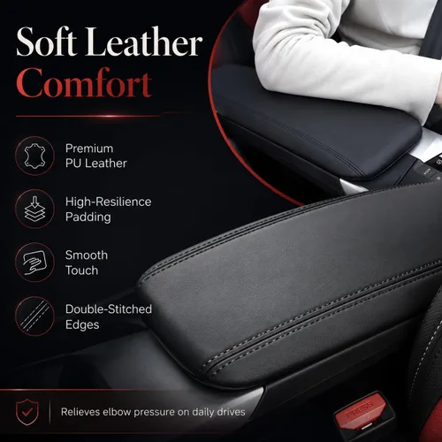 Vista 4 de Accesorios interiores personalizados para BMW X1 2023 2024 2025 Funda de cuero para reposabrazos central, cojín protector de reposabrazos central