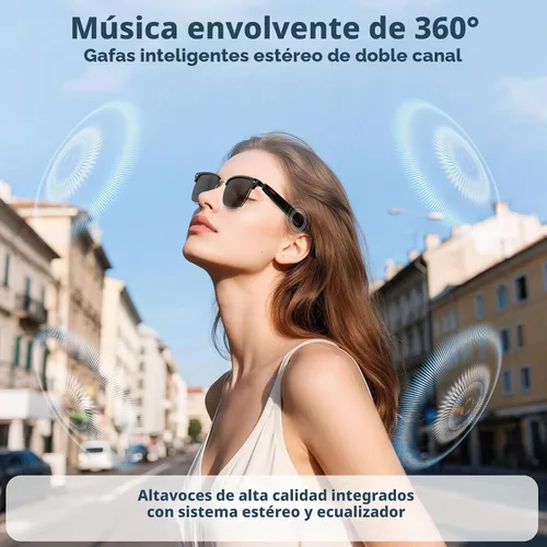 Vista 4 de Gafas de sol inteligentes Bluetooth con traducción y protección UV400