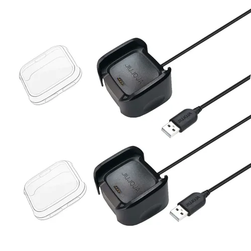 Vista 8 de Paquete de 2 bases de carga compatibles con cargador Fitbit Versa/Lite/SE, (no para Versa 2), soporte de cable para reloj inteligente