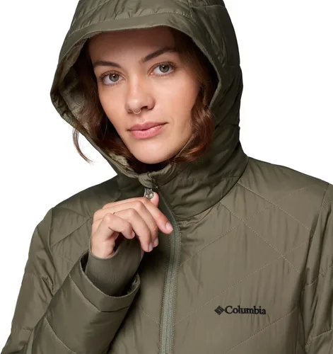 Vista 3 de Columbia Chaqueta larga con capucha Heavenly para mujer Verde (Stone Green)