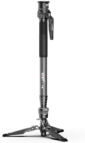 Vista 11 de COMAN Monopod de fibra de carbono M1 de 62.8 pulgadas para cámara, monopie de elevación con un solo clic con pies, compacto para viajes, carga