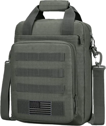 Vista 7 de Bolsa de Mensajero Táctica ZHIERNA, Maletín Táctico para Laptop de Alta Resistencia con MOLLE, Bolso de Hombro para Hombre (Incluye Parche)