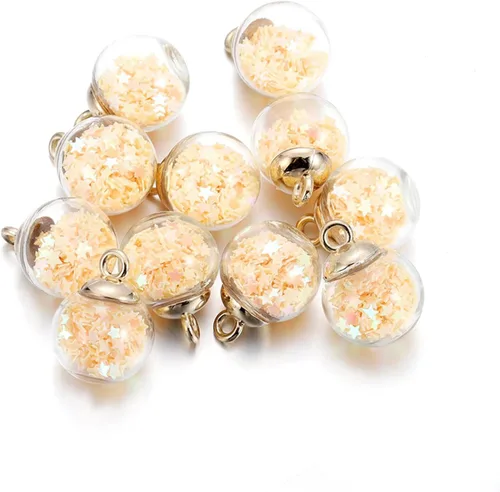 Vista 15 de 10 unids/lote de 0.630 in transparente bola de cristal encantos estrella lentejuelas colgantes para DIY pendientes collar joyería fabricación