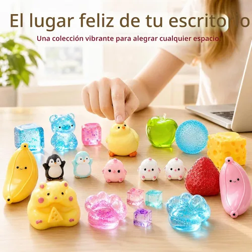 Vista 6 de Paquete de 24 juguetes para apretar, incluyendo fresa, pata de gato