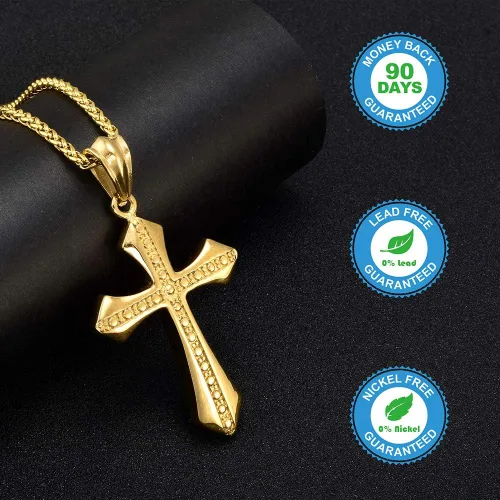 Vista 2 de Jewelry Kingdom - Collar con colgante de cruz (oro y plata)
