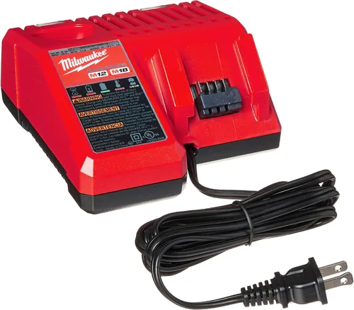 Vista 2 de Milwaukee 48-59-1850 M18 RED LITHIUM XC 5.0 Ah Baterías (2) + 48-59-1812 M12 y M18 Kit de cargador de voltaje múltiple