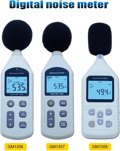 Vista 2 de CGOLDENWALL 30 ~ 130dB Medidor de nivel de sonido digital Medidor de ruido Decibel medidor recoder adecuado