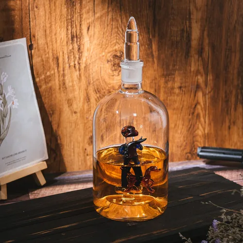 Vista 4 de Decantador de vino y whisky, regalos de caza para hombres, hombre con perro, decantador de 25.4 fl oz, bourbon whisky, único para él, juego