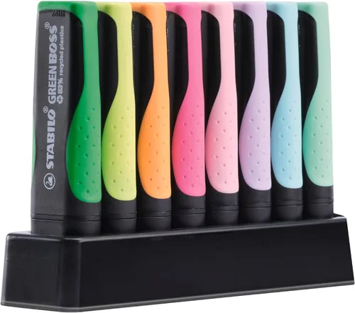 Vista 7 de Resaltador STABILO GREEN BOSS Pastel - Cartera de 4 colores surtidos