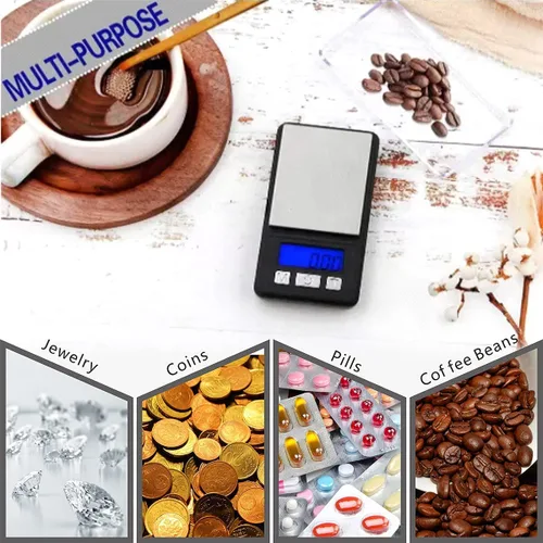 Vista 6 de Fuzion Ultra Mini Gram Scale, 100/0.01g Mini Scale, Digital Pocket Scale, Small Jewelry Scale with Tray, Food Scale with 6 Units, Tare, LCD Display