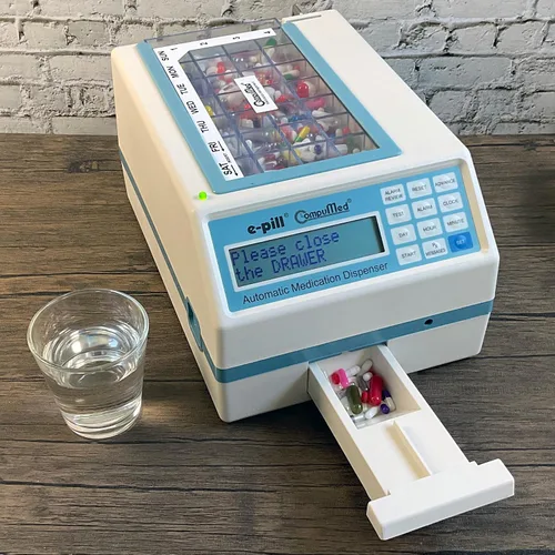 Vista 3 de e-Pill CompuMed - Dispensador automático de pastillas resistente a manipulaciones, alimentado por CA