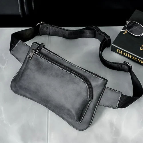 Vista 6 de Bestsent Bolso bandolera de cuero para hombre, mochila de hombro en el pecho, bolso cruzado impermeable al agua