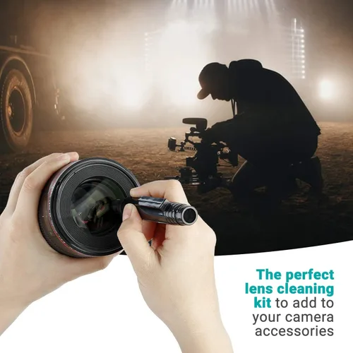 Vista 6 de Movo Deluxe Essentials - Kit de limpieza de cámara DSLR con 10 hisopos de limpieza APS-C, líquido de limpieza de sensor, soplador de aire de cohete