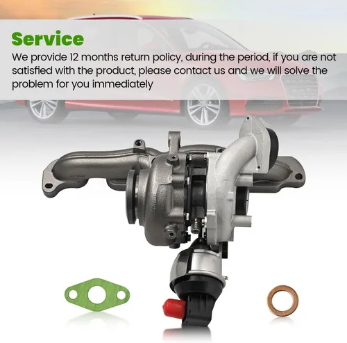 Vista 5 de Turbocompresor turbo 03L253010J compatible con VW Passat/Ibiza/Passenger 2.0TDI para Audi A3 Q3 Cabriolet/Limousine/Sportback 2.0L 2006-2014