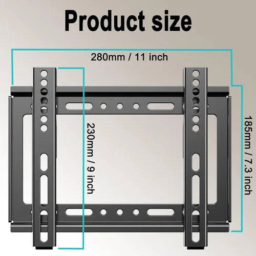 Vista 5 de Soporte fijo de pared para televisores y monitores de pantalla plana de 14 a 42 pulgadas, soporte universal de perfil bajo, VESA de hasta 7.874 x