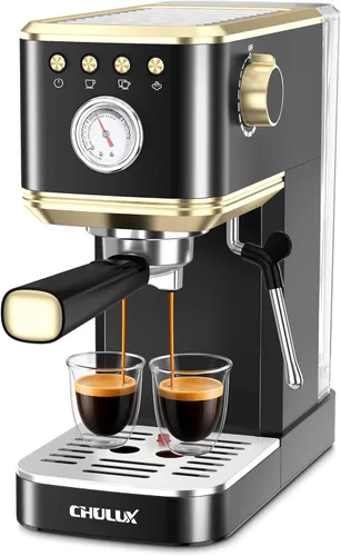Vista 12 de CHULUX Máquina de Espresso Delgada con Espumador de Leche, Bomba Italiana Profesional de 20 Bares, Máquina de Café Espresso para el Hogar