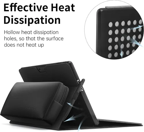 Vista 5 de Omnpak Microsoft Surface Pro 11/10/9 - Funda protectora ligera, múltiples ángulos, soporte para lápiz capacitivo, diseñada para Surface 11ª edición