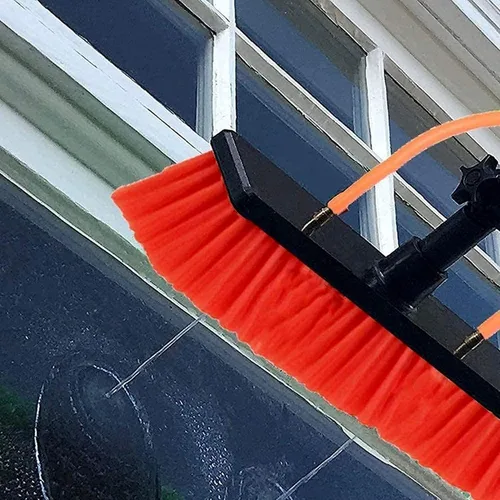 Vista 8 de Kit de poste de alimentación de agua, cepillo de limpieza para paneles solares, ventana y poste de limpieza solar con cepillo telescópico alimentado