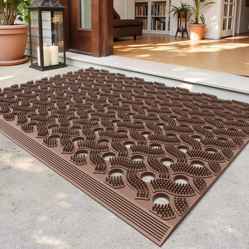 Vista 10 de DEXI - Tapete para puerta de entrada exterior, 36 x 48 pulgadas Nubs de cono negro
