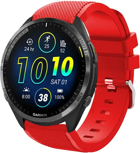 Vista 5 de Lamshaw Correas compatibles con Garmin Forerunner 965, correas de repuesto clásicas de silicona compatibles con reloj inteligente Garmin Forerunner