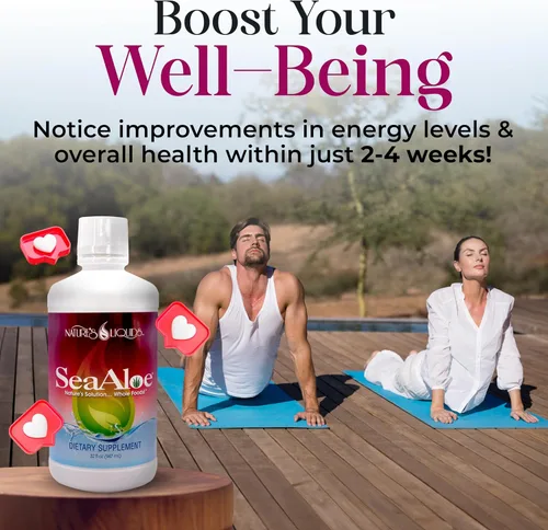 Vista 7 de Nature's Liquids - Elixir oceánico de jugo de aloe vera, mezcla botánica patentada para tiroides, digestión y apoyo inmunológico, 32 onzas