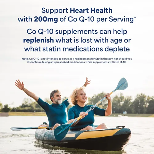 Vista 4 de Puritan's Pride Coenzima CoQ10 200mg, suplemento dietético para la salud del corazón, presión arterial, salud de las encías orales y apoyo