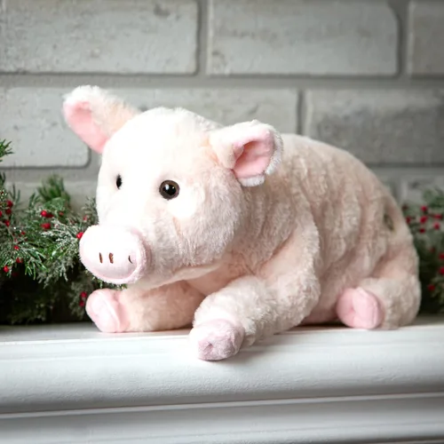 Vista 5 de The Petting Zoo Peluche de cerdo, regalos para niños, animales de granja Wild Onez, juguete de peluche de cerdo de 12 pulgadas